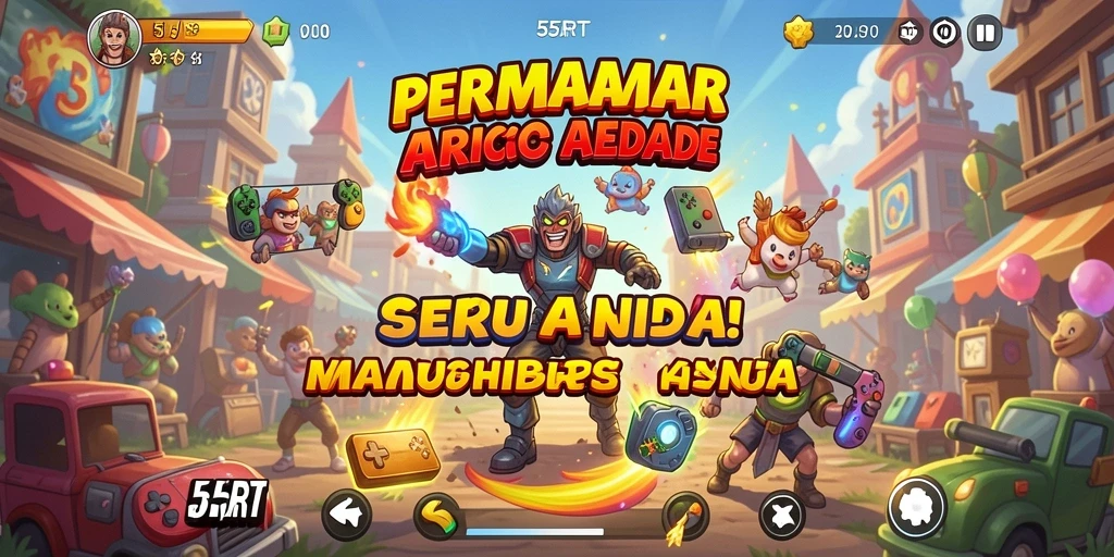 Tampilan gameplay Arcade yang seru dan menantang di 55RT.