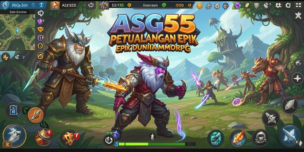 Menampilkan momen epic dalam pertempuran MMORPG ASG55.