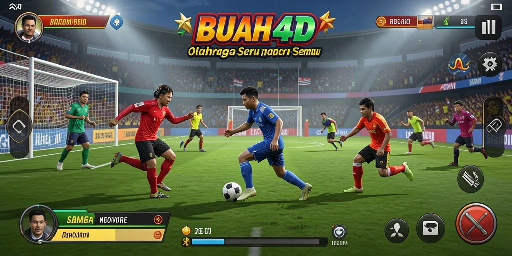 Screenshot gameplay BUAH4D yang menunjukkan aksi olahraga seru.