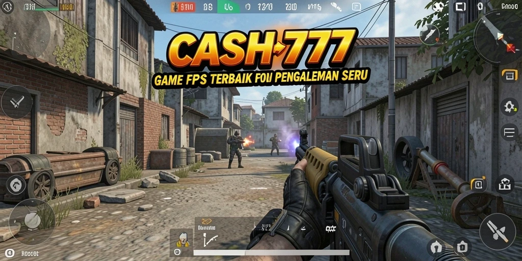 Tampilan gameplay intens di CASH777 dengan adegan tembak-menembak menarik.
