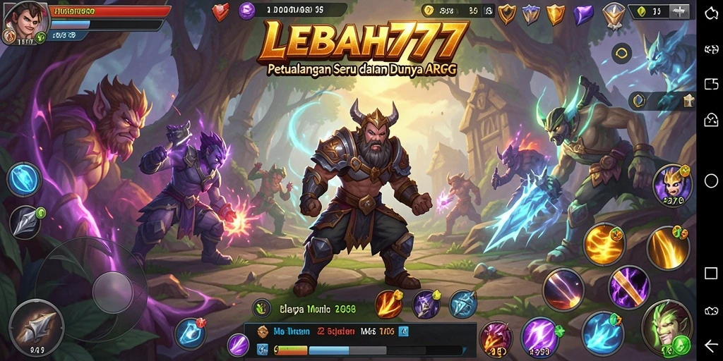 Screenshot gameplay LEBAH777 menampilkan aksi bertarung seru dan lingkungan yang indah.