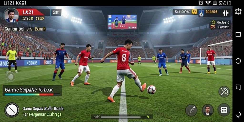 Screenshot gameplay LK21 menampilkan aksi sepak bola yang mendebarkan.