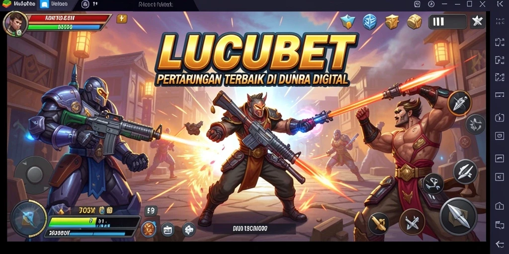 Tampilan seru dari gameplay pertarungan LUCUBET.