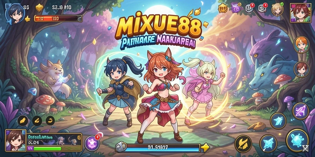 Tampilan menakjubkan dari karakter dalam gameplay MIXUE88.