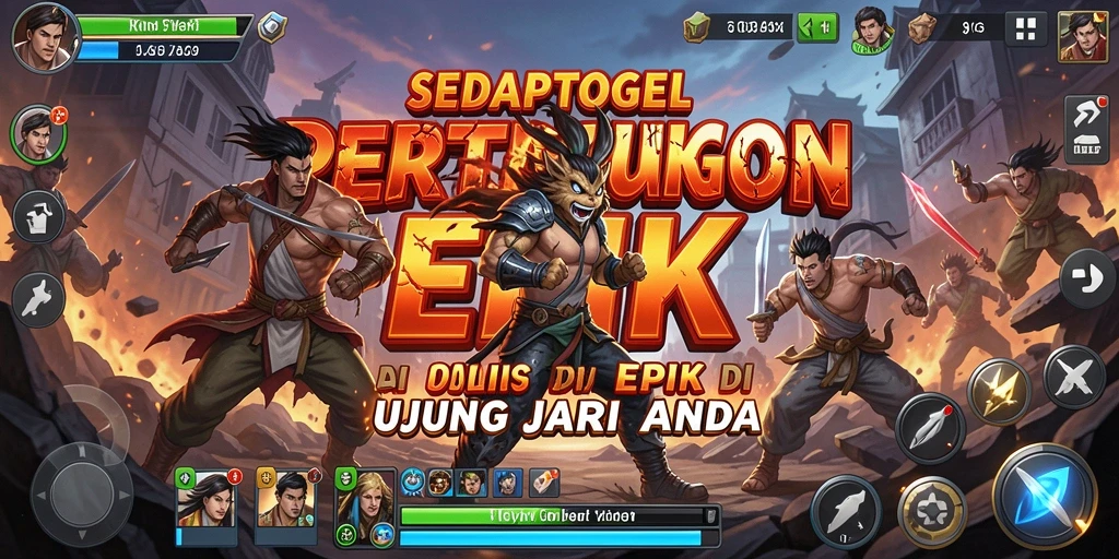 Tampilan gameplay mendebarkan dari SEDAPTOGEL saat karakter bertarung.