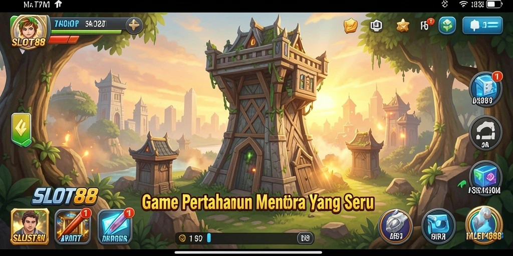 Screenshot utama SLOT88 menampilkan aksi seru dalam permainan Tower Defense.