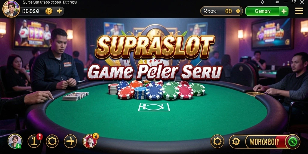 Tampilan gameplay seru di SUPRASLOT dengan berbagai meja poker.