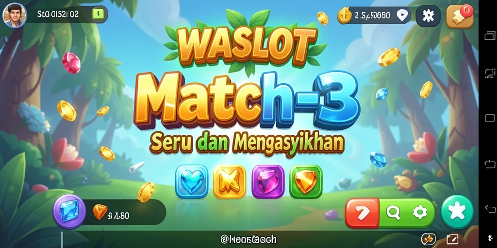 Tampilan screenshot <strong>WASLOT</strong> menampilkan keseruan gameplay Match-3 yang menghibur.